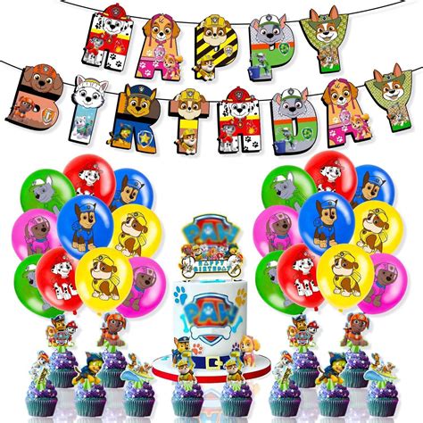 Buy 34 PCS Birthday Party Decorations for Paw Patrol, Decorations ...