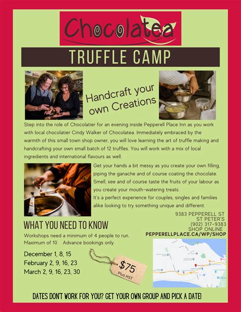 Truffle Camp – March 9 2023 | Pepperell Place Inn - St. Peter's Nova Scotia