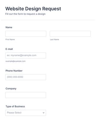 Website Design Request Form Template | Jotform