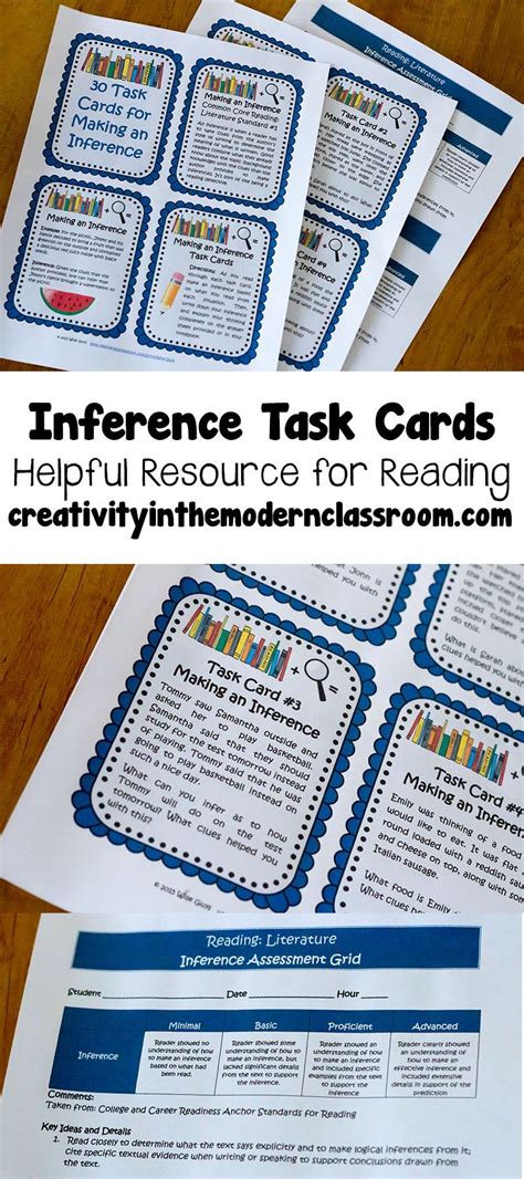 Inference Task Cards | Inference task cards, Reading classroom ...