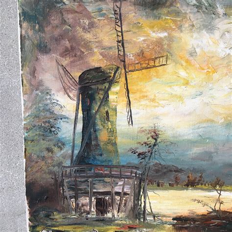 Vintage Windmill Painting