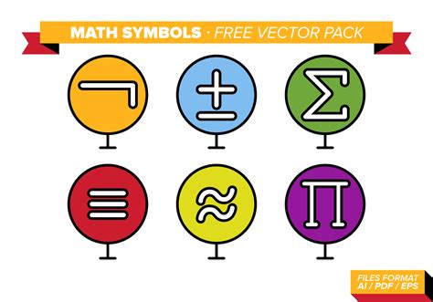 Math Symbols Free Vector Pack - Download Free Vector Art, Stock ...