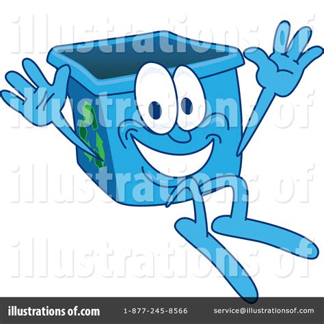 Blue Recycle Bin Character Clipart #1364877 - Illustration by Toons4Biz