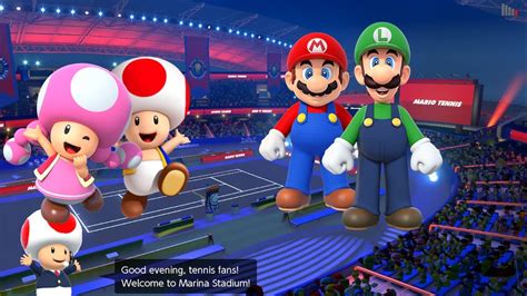 Mario Tennis Aces - Toadette and Toad vs Mario and Luigi - YouTube