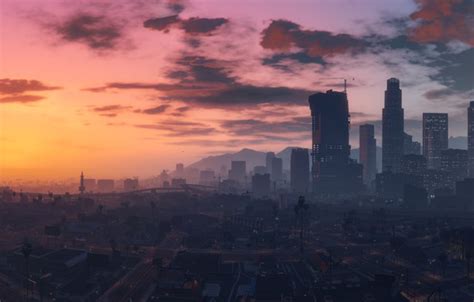 Wallpaper city, game, sky, cloud, Grand Theft Auto V, GTA V, GTA 5 ...