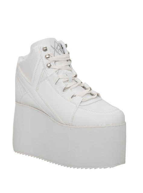 YRU Qozmo Hi-White Platform Sneakers | Hot Topic | Platform sneakers ...