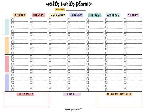 Family Planner Printables 2024 - 15 Weekly Planners for Home & Moms