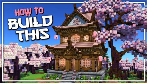 How to Build a Cherry Blossom Temple | Minecraft 1.20 Tutorial | Minecraft japanese house ...