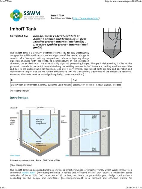 Imhoff Tank | Sewage Treatment | Septic Tank