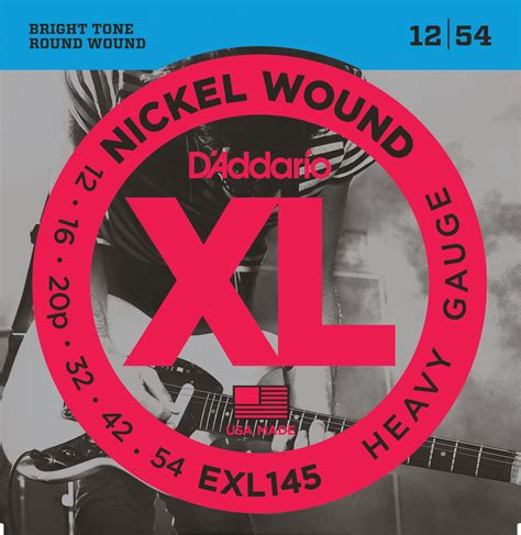 D'Addario EXL145 Nickel Wound Electric Guitar Strings Heavy 12-54 with ...