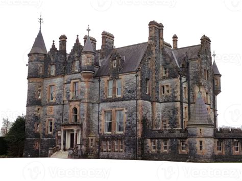 Blarney castle house isolated over transparent background png, old ancient celtic fortress and ...
