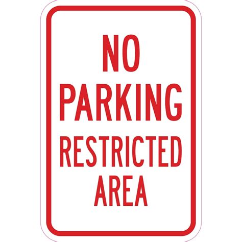 No Parking Restricted Area Sign 12" x 18" Heavy Gauge Aluminum Signs - Walmart.com - Walmart.com