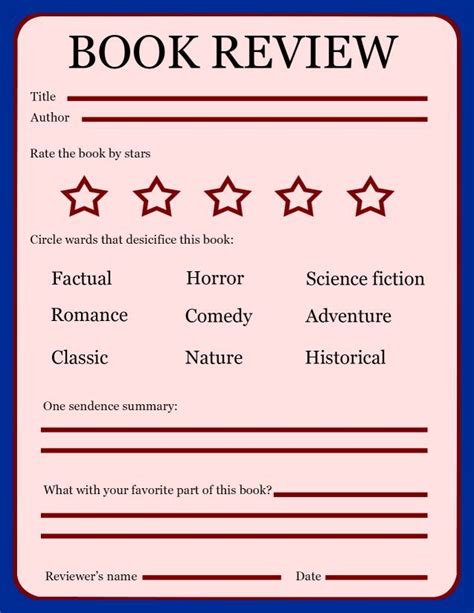 Book Review Template for Kids (Tips & Activities) - Go Science Girls ...