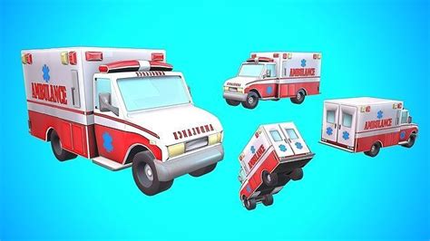 3D model AMBULANCE CARTOON STYLIZED VR / AR / low-poly | CGTrader