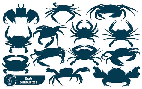 Crab Silhouette Vector Illustration Graphic by adopik · Creative Fabrica