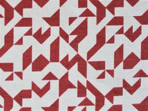 Modern Geometric Red Geometric Fabric by OOMFinteriors on Etsy