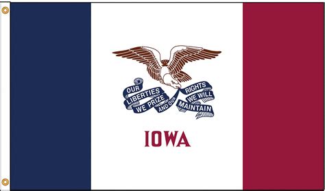 NYLGLO Iowa State Flag, 5 ftH x 8 ftW, Indoor, Outdoor - 5JFH6|141780 ...