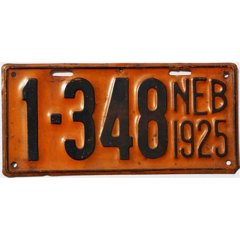 1925 Nebraska #1-348 | Antique Nebraska License Plates