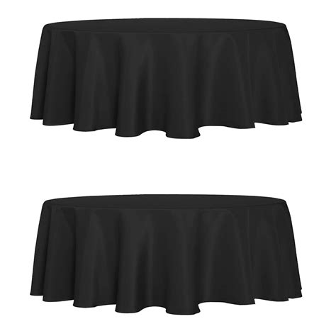 LUSHVIDA 2 Pack Black Tablecloths 90 inch Round Table Cloth Polyester ...
