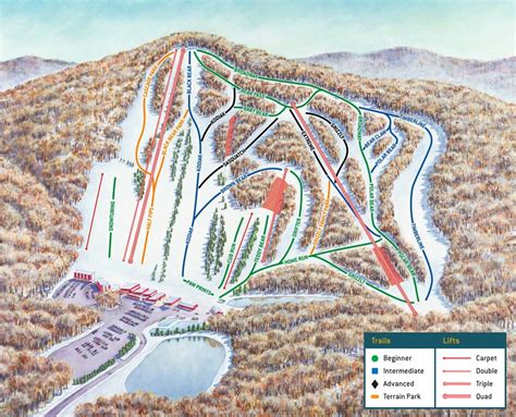 Bear Creek Mountain Resort Trail Map • Piste Map • Panoramic Mountain Map