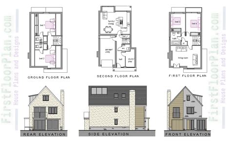 American House Designs AutoCAD File - First Floor Plan - House Plans and Designs