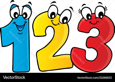 Cartoon numbers theme image 1 Royalty Free Vector Image