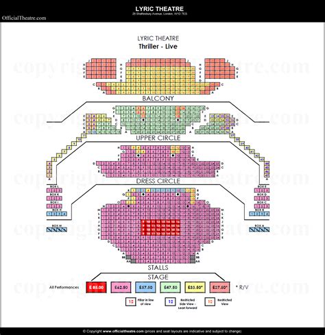 Lyric Theatre London seat map and prices for The Gruffalo