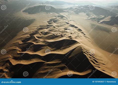 Aerial View of Sand Dunes at Rub Al Khali Stock Image - Image of ...