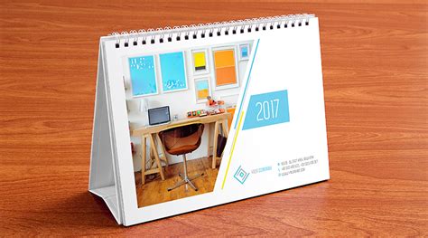 Table Calendar Design Template And Mock-Up PSD 2017