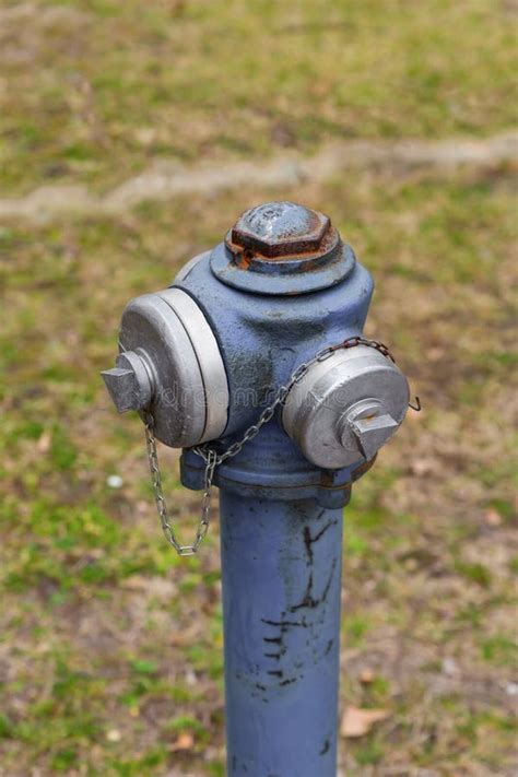 Old Rusty Hydrant Stands on a Background of Grass Fire Prevention Stock ...