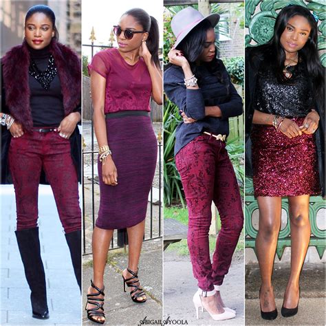 OUTFIT IDEAS | COLOUR COMBINATIONS: BURGUNDY & BLACK - Fashion ...