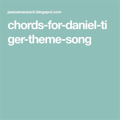 Daniel Tiger Theme Song Sheet Music - Theme Image