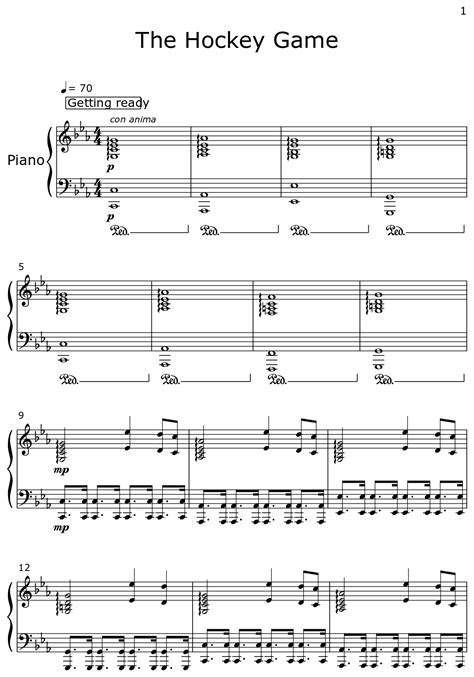 The Hockey Game - Sheet music for Piano