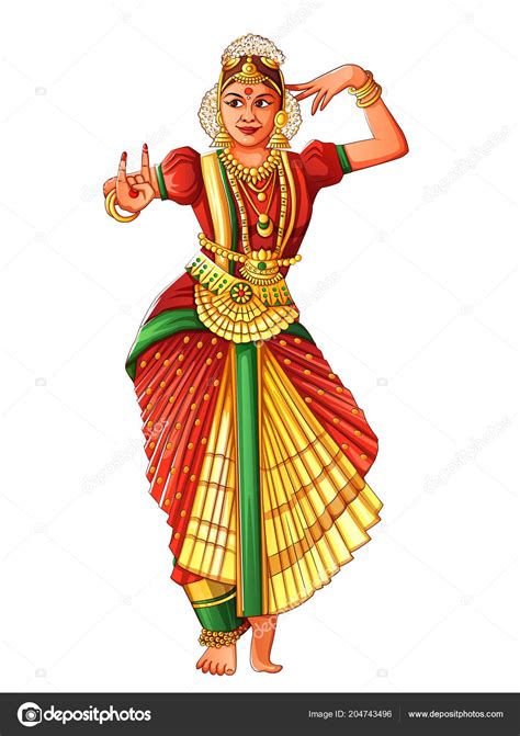 Woman performing Bharatanatyam classical dance of Tamil Nadu, India Stock Vector by ...