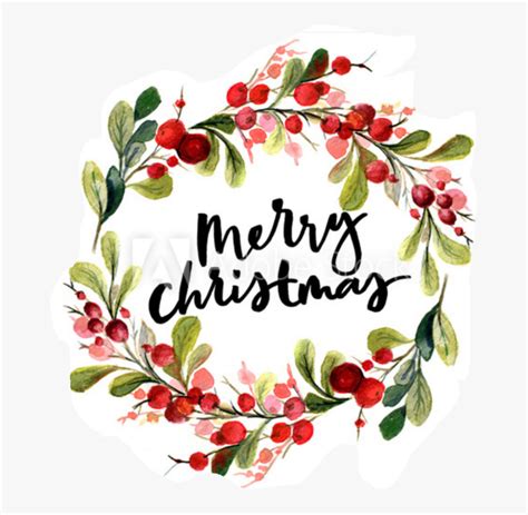 Merry Christmas Watercolor Wreath , Free Transparent Clipart - ClipartKey