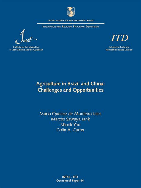 (PDF) Agriculture in Brazil and China: Challenges and Opportunities