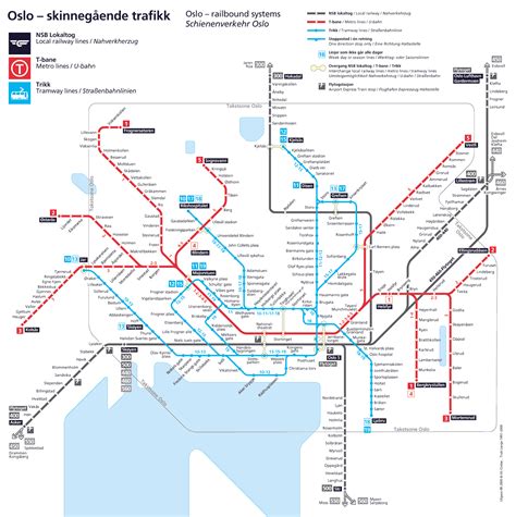 Mappa della metropolitana di Oslo - Cartina della metropolitana di Oslo