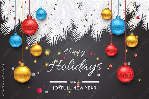 Turquoise Happy Holidays and Joyful New Year Vector Illustration. Happy holidays vector. Stock ...