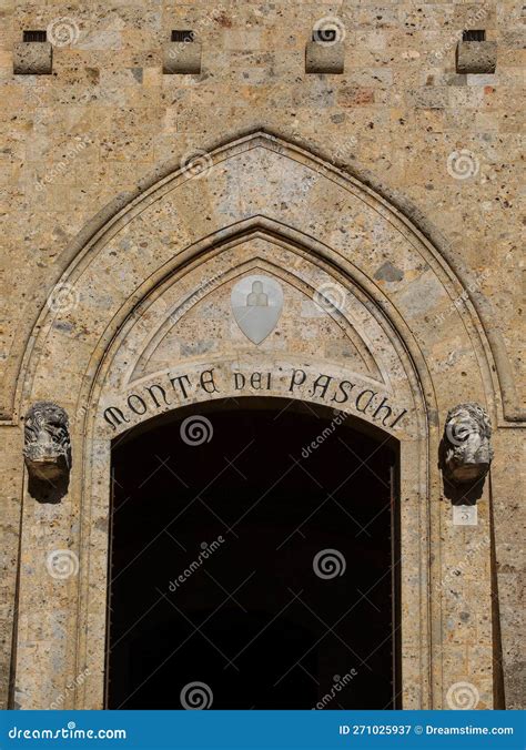 Main Door of Headquarters of the Italian Bank Called MONTE DEI PASCHI ...