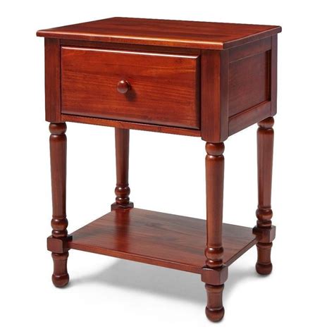 Traditional Cherry Finish Nightstand with One Drawer Bedroom Decor #nightstand | Wood nightstand ...