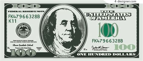 100 Dollar Bill Vector at Vectorified.com | Collection of 100 Dollar ...