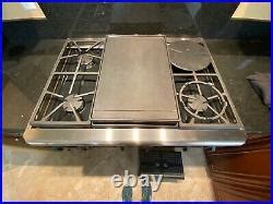 Dacor ESG366S Epicure 36 6-Burner Gas Cooktop, Stainless. With griddle ...