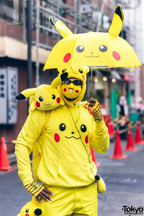 Pikachu Street Style in Harajuku w/ Pickachu Mask, Furry Hat, Hoodie ...