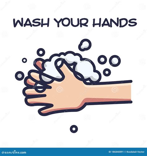 Washing Hands Illustration. Wash Your Hands. Flat Cartoon Style Stock ...