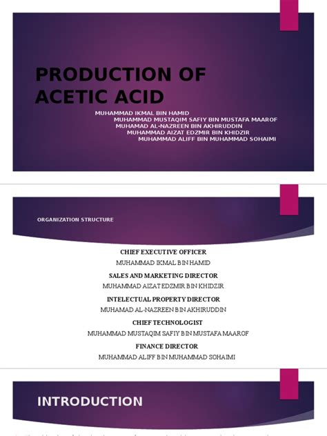 PRODUCTION OF ACETIC ACID.pptx | Methane | Acetic Acid