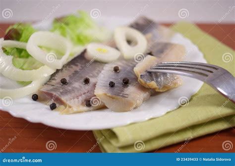 Salted herring stock image. Image of food, snack, plate - 23439433