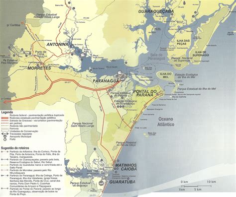 Mapa Turístico do Litoral do Paraná