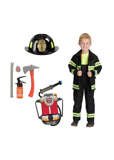 Black Firefighter Boys Costume Set - Professional Costumes