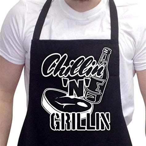 BBQ Apron Funny Aprons For Men Chillin' n Grillin' Barbecue Grill Kitchen Gift - DivineGrill.com