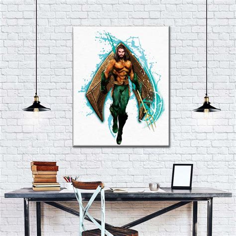 Aquaman Holding Trident Wall Art | Digital Art